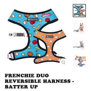 🐶 ⚾️ NWT Frenchie brand Batter Up reversible harness (medium)